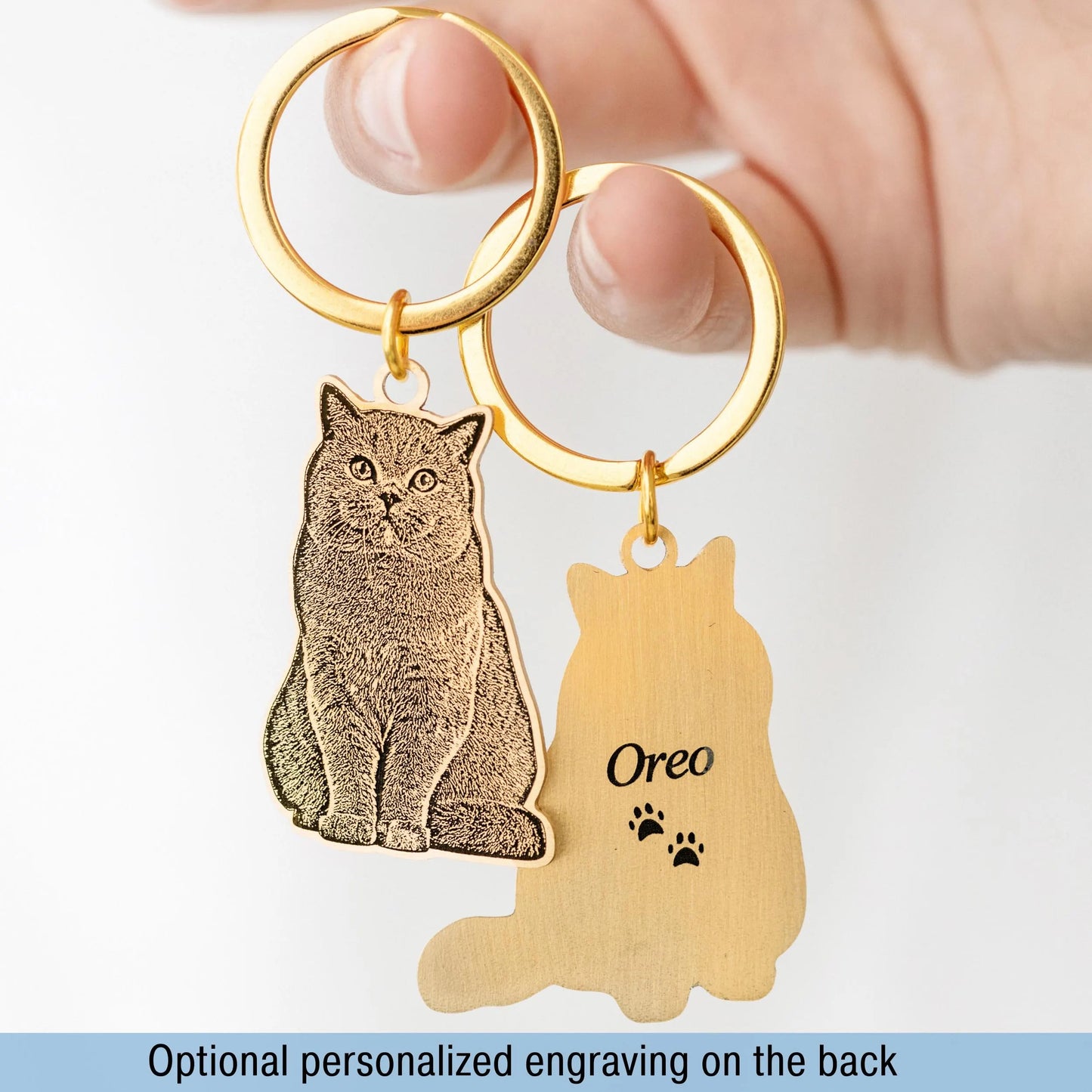 Custom Pet Outline & Name Keychain – Personalized Pet Memorial