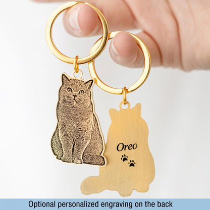 Custom Pet Outline & Name Keychain – Personalized Pet Memorial