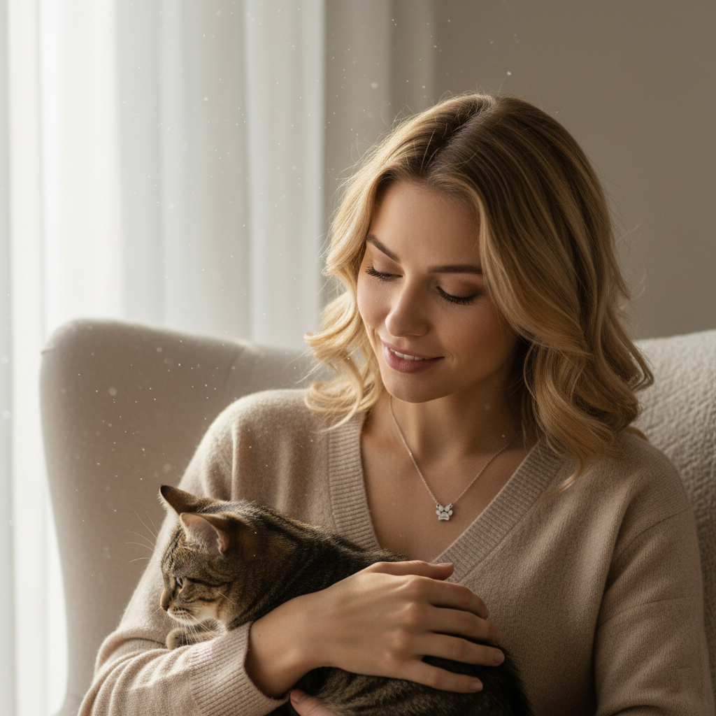 Custom Paw with Name Necklace – Personalized Pet Memorial