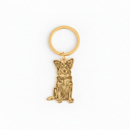 Custom Pet Outline & Name Keychain – Personalized Pet Memorial