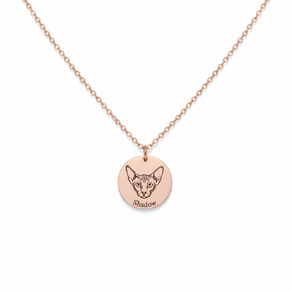 Custom Pet Portrait & Name Necklace – Personalized Pet Memorial