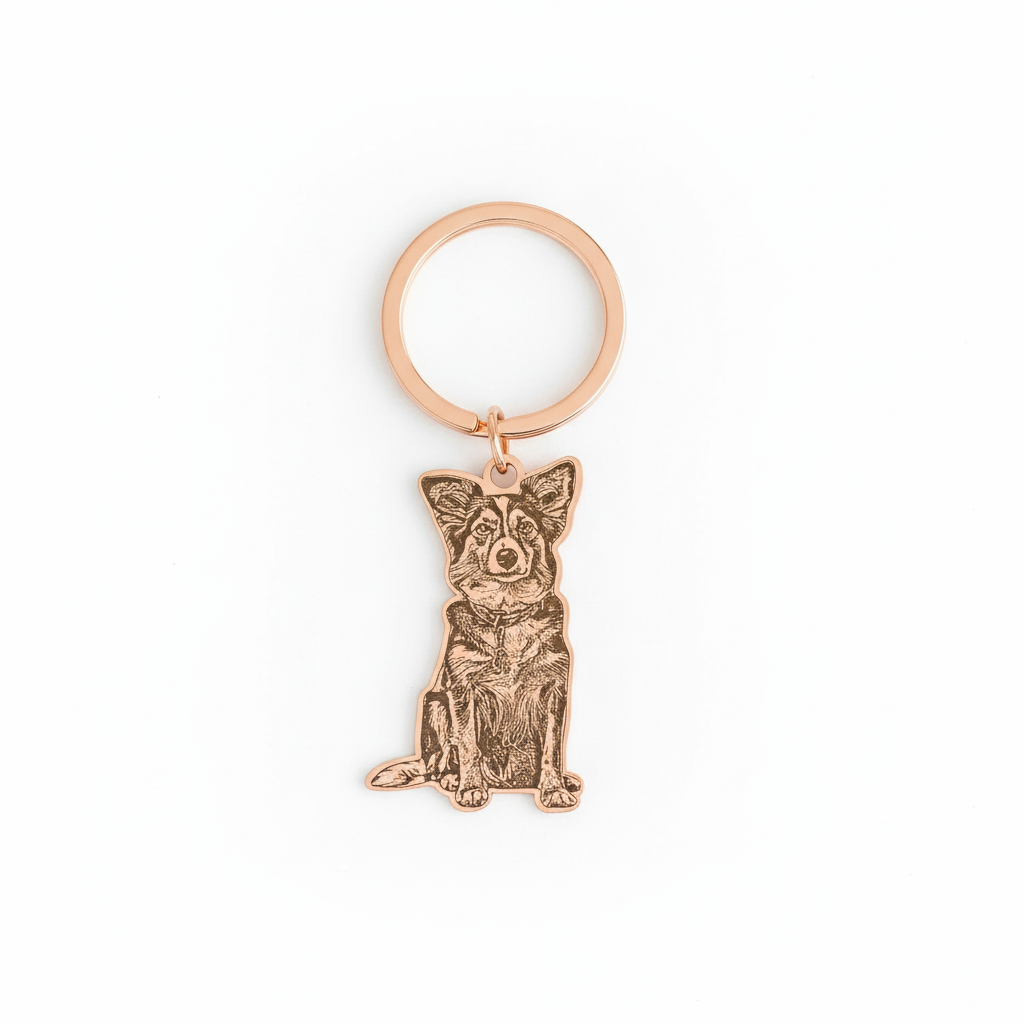 Custom Pet Outline & Name Keychain – Personalized Pet Memorial
