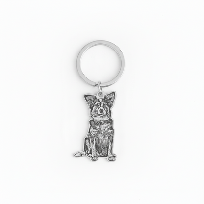 Custom Pet Outline & Name Keychain – Personalized Pet Memorial
