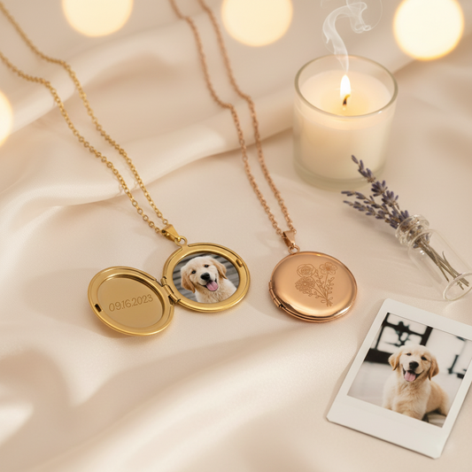 Custom Pet Photo Necklace – Personalized Engraved Pendant with Pet’s Picture & Name