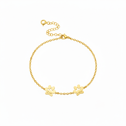 Custom Paw Name Bracelet – Personalized Pet Memorial