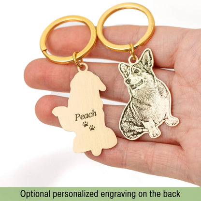 Custom Pet Outline & Name Keychain – Personalized Pet Memorial