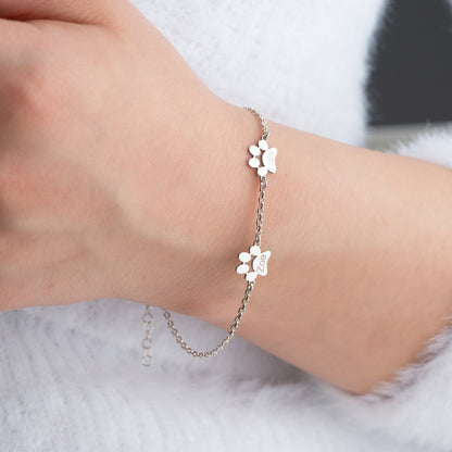 Custom Paw Name Bracelet – Personalized Pet Memorial
