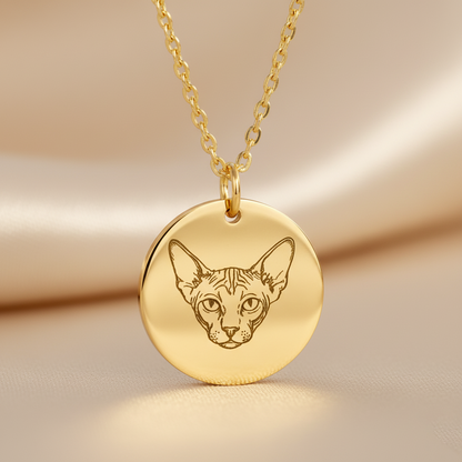 Custom Pet Portrait & Name Necklace – Personalized Pet Memorial