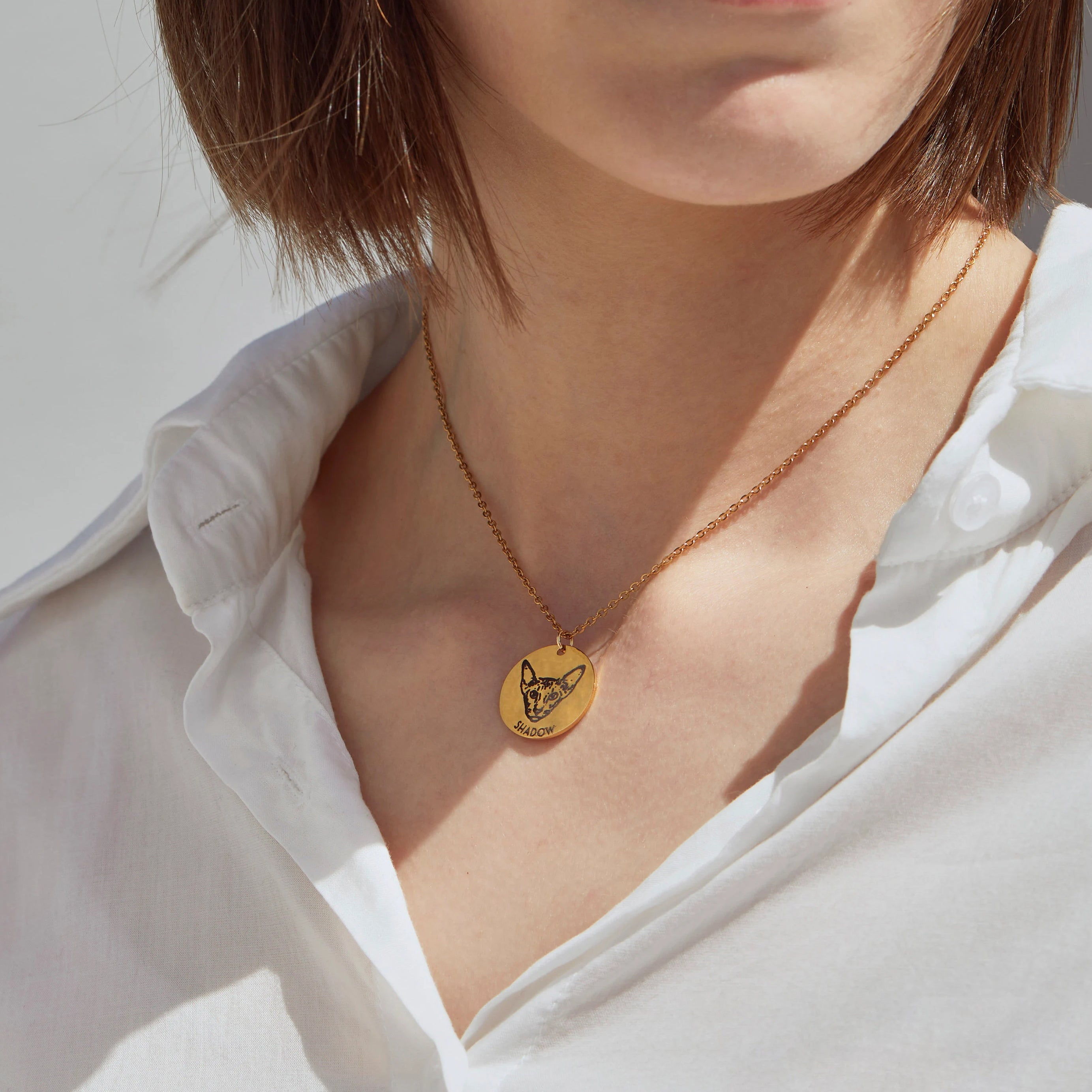 Custom Pet Portrait & Name Necklace – Personalized Pet Memorial