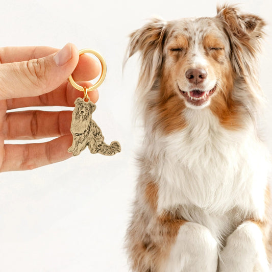Custom Pet Outline & Name Keychain – Personalized Pet Memorial