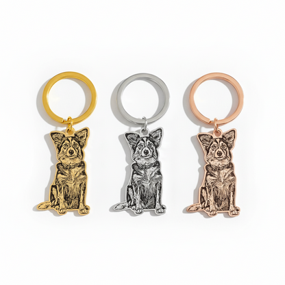 Custom Pet Outline & Name Keychain – Personalized Pet Memorial