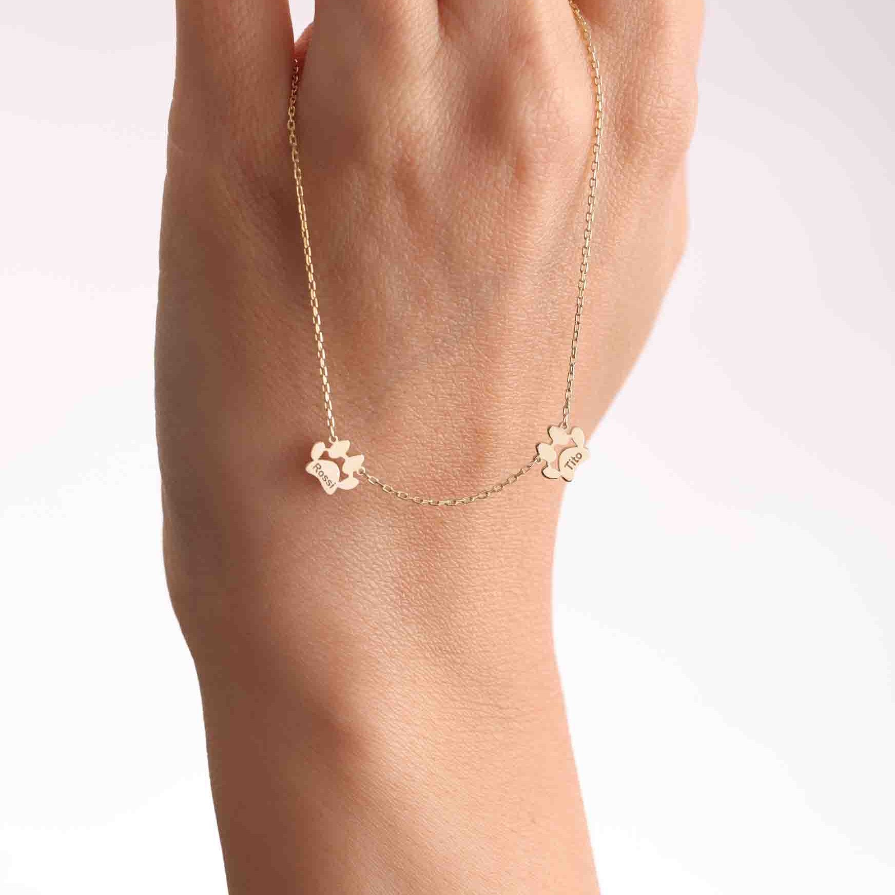 Custom Paw with Name Necklace – Personalized Pet Memorial