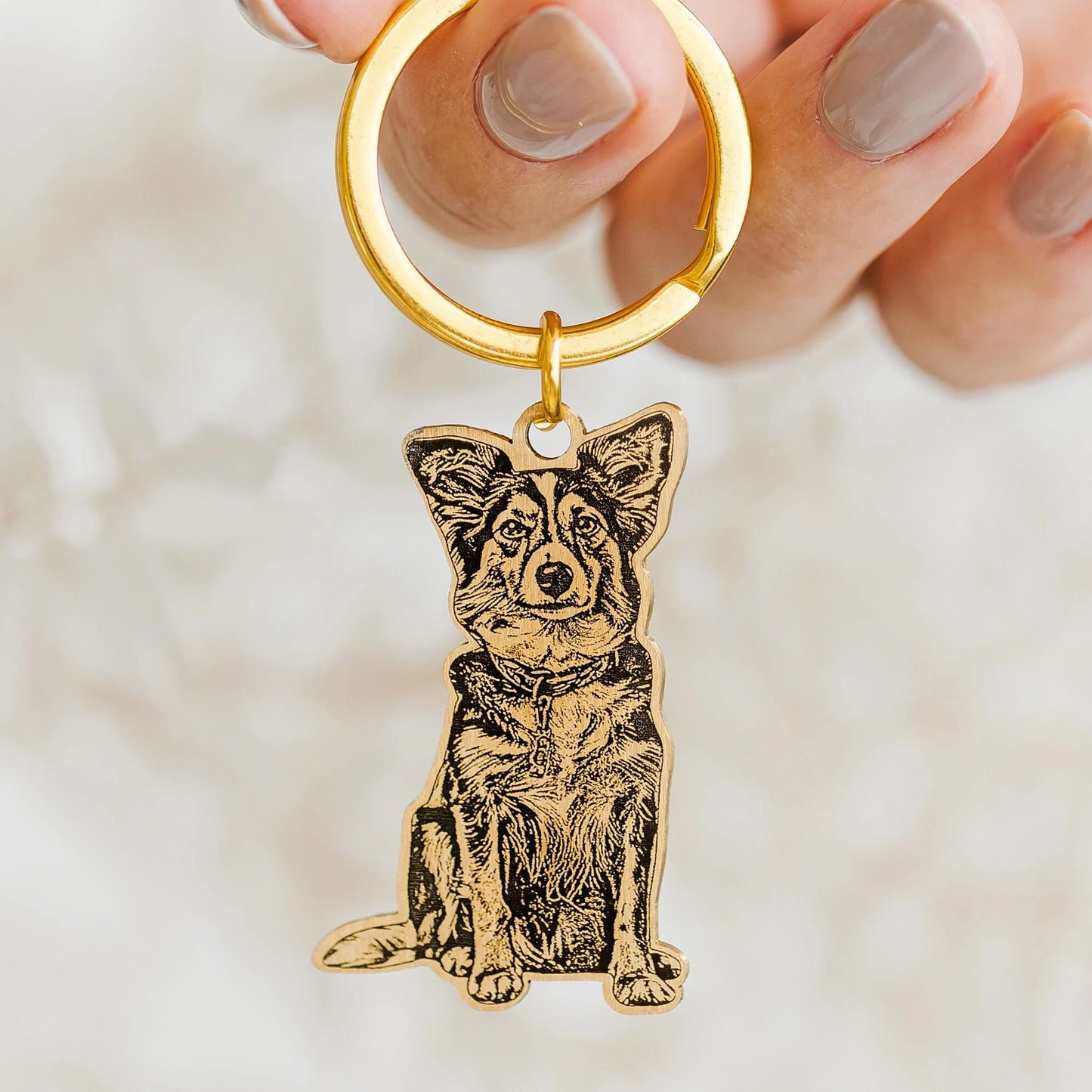 Custom Pet Outline & Name Keychain – Personalized Pet Memorial