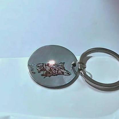 Custom Pet Portrait & Name Keychain – Personalized Pet Memorial