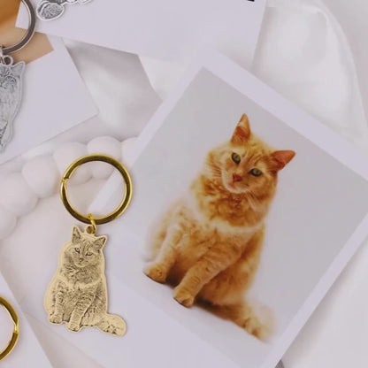 Custom Pet Outline & Name Keychain – Personalized Pet Memorial