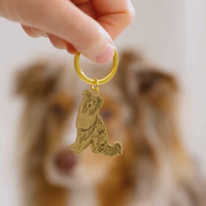 Custom Pet Outline & Name Keychain – Personalized Pet Memorial
